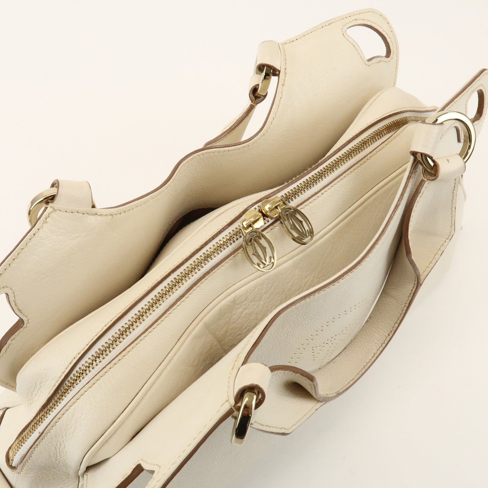 Cartier Must Line Marcello 2Way Hand Bag - White, Leather
