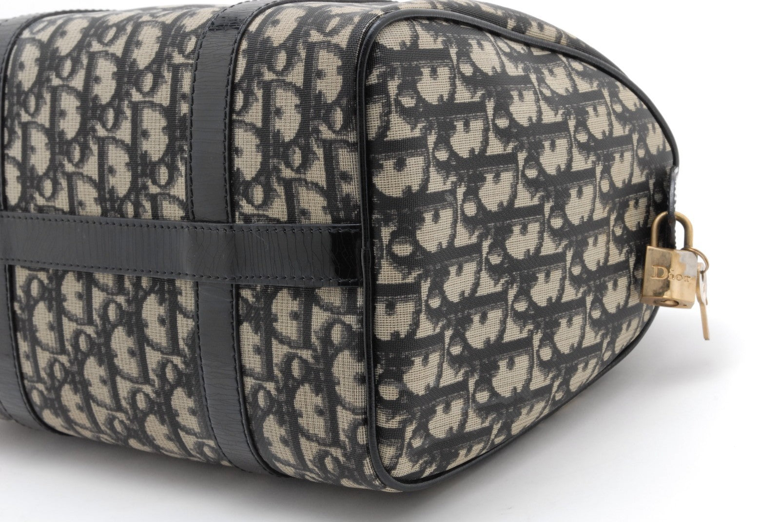 Christian Dior Trotter Boston Hand Bag - Black, Canvas