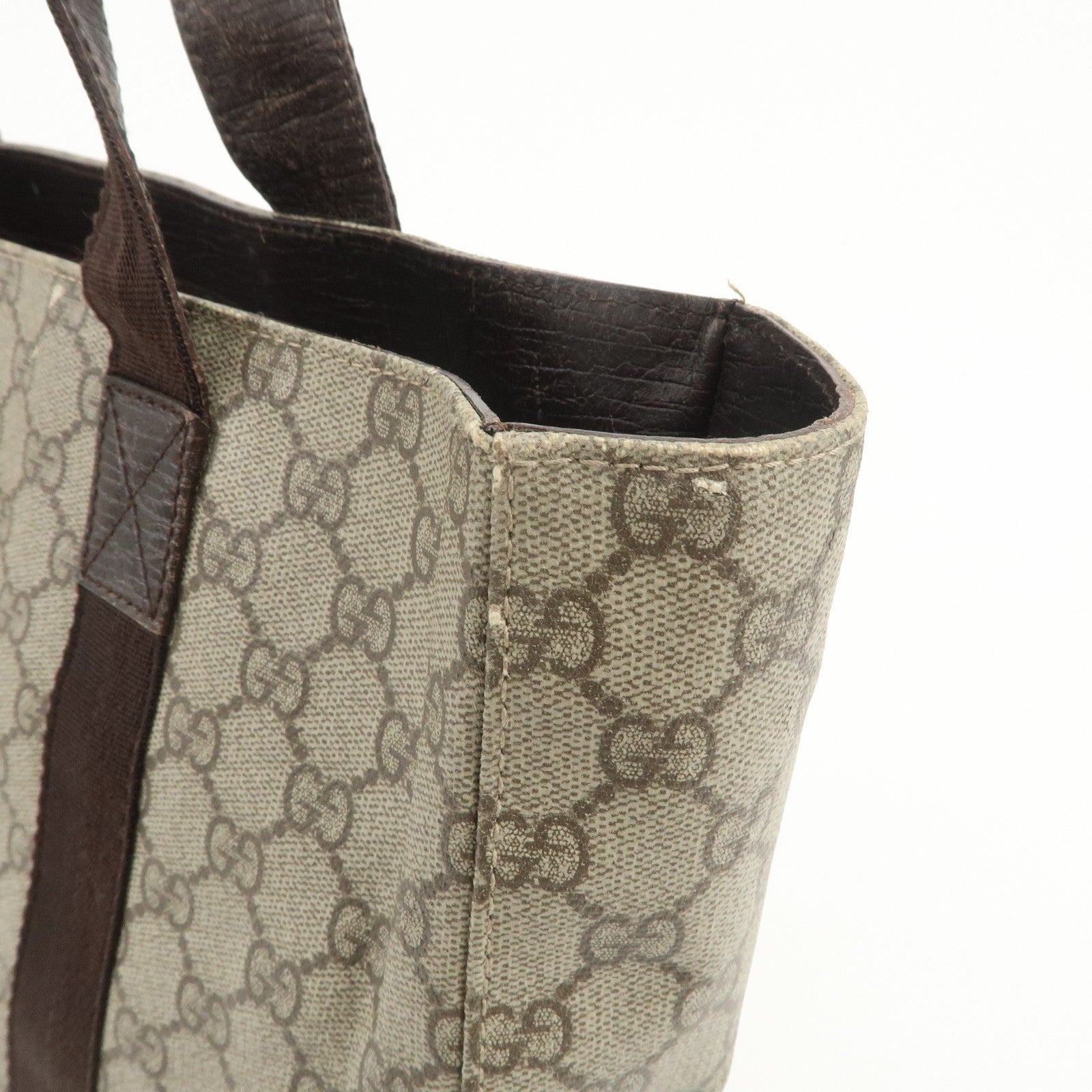 Gucci Tote Bag - Brown, GG Supreme Canvas Leather