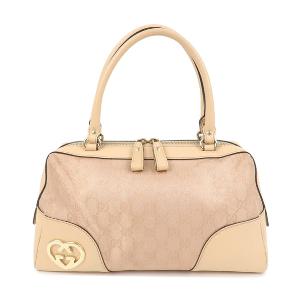 Gucci Lovely Heart GG Monogram Mini Boston Bag - Pink Beige, Canvas