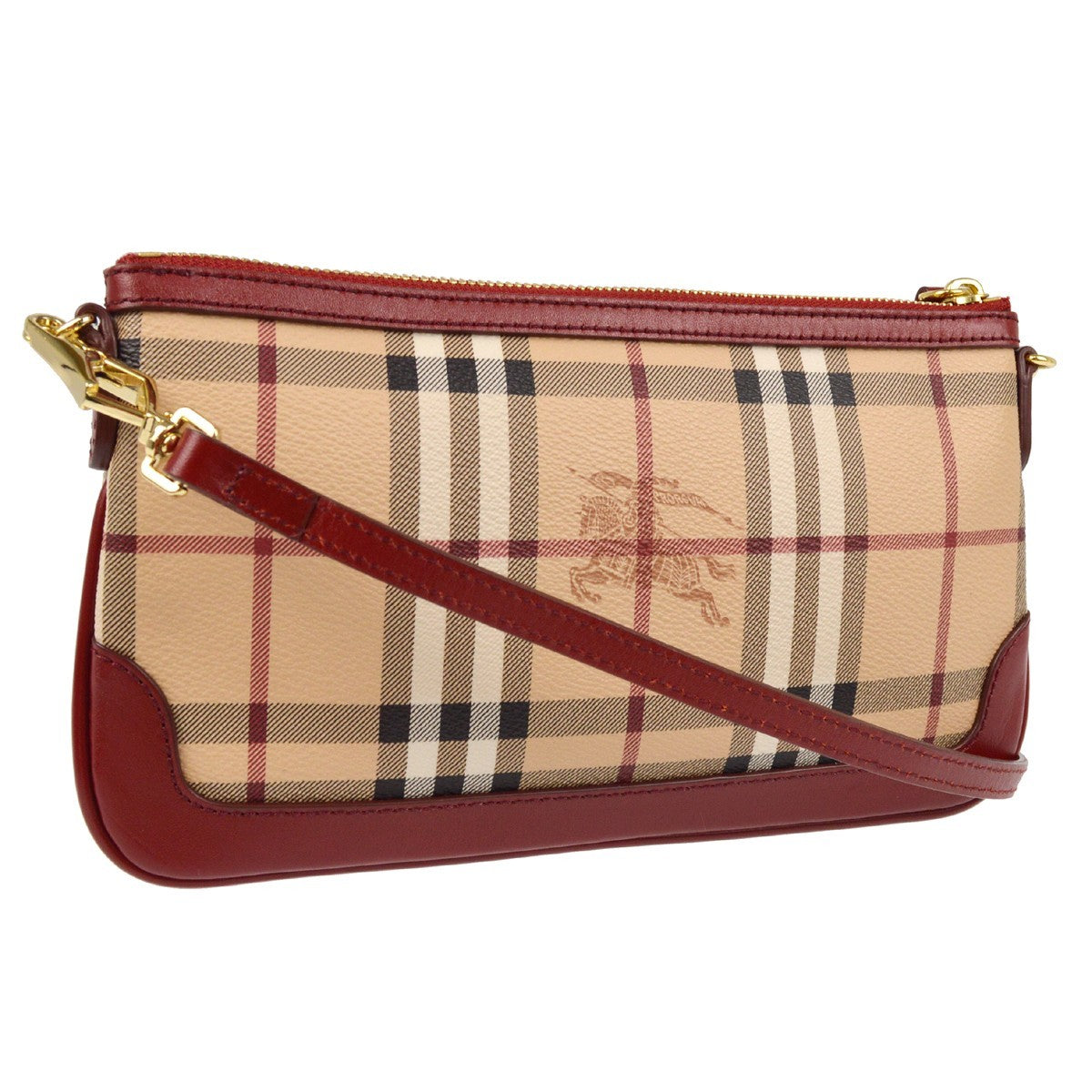 Burberry House Check Crossbody Bag - Beige Red, Leather PVC