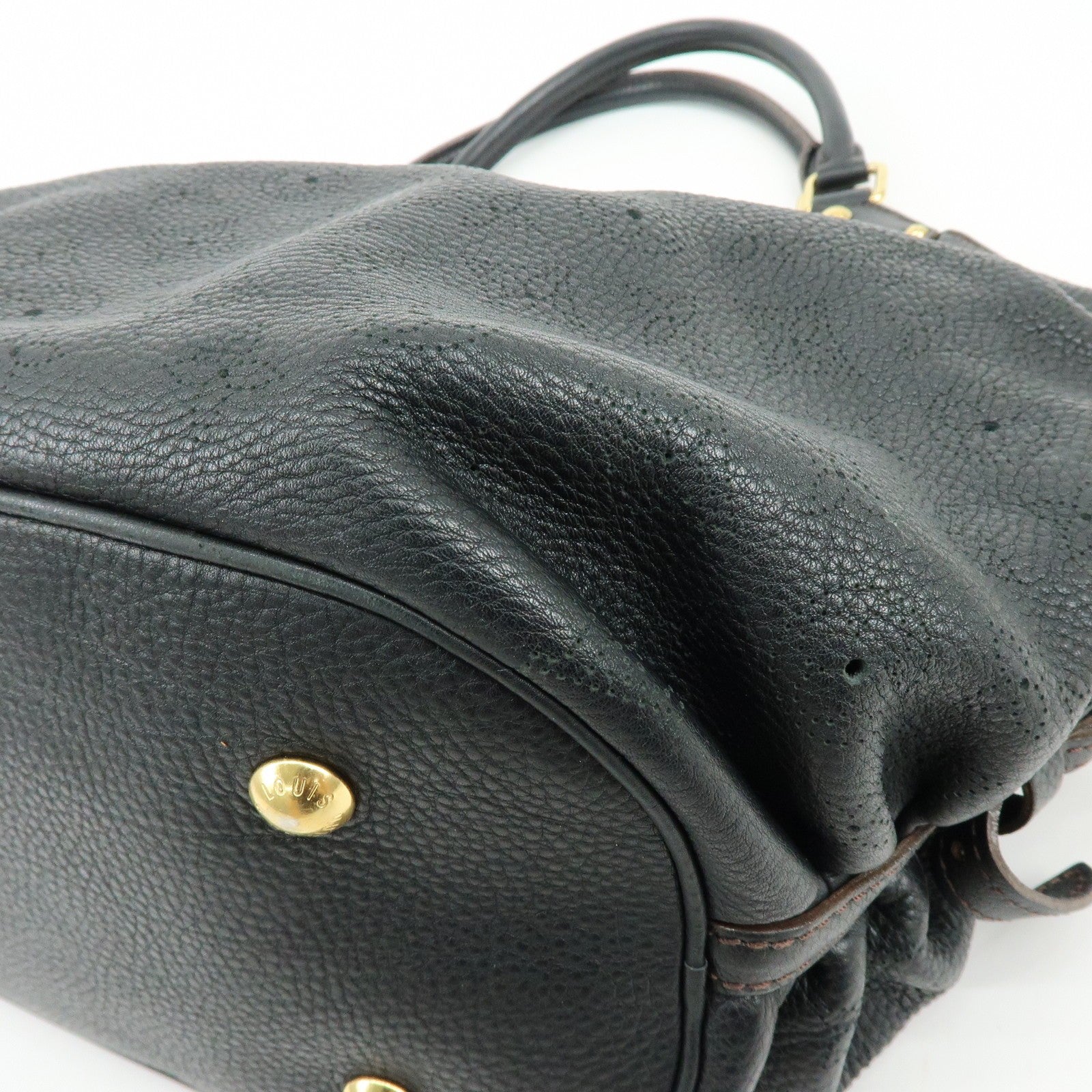 Louis Vuitton Monogram Leather Mahina L Shoulder Bag Noir
