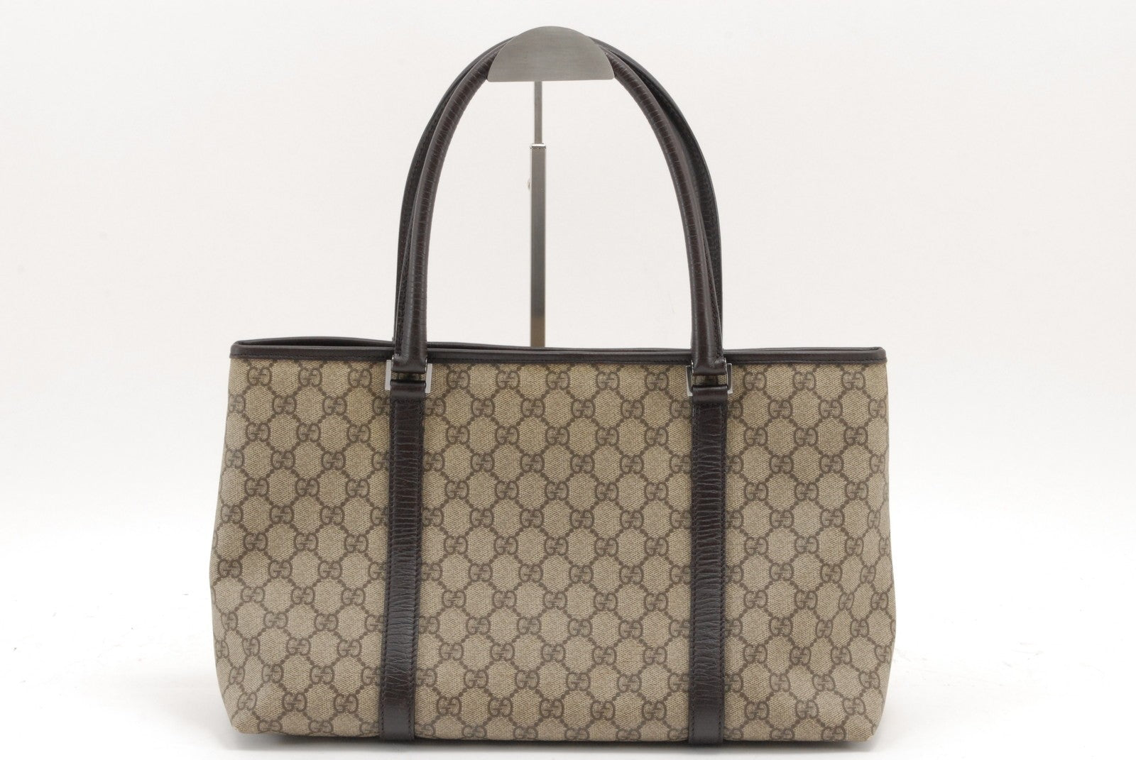 Gucci GG Supreme Tote Bag - Beige Brown, PVC Leather