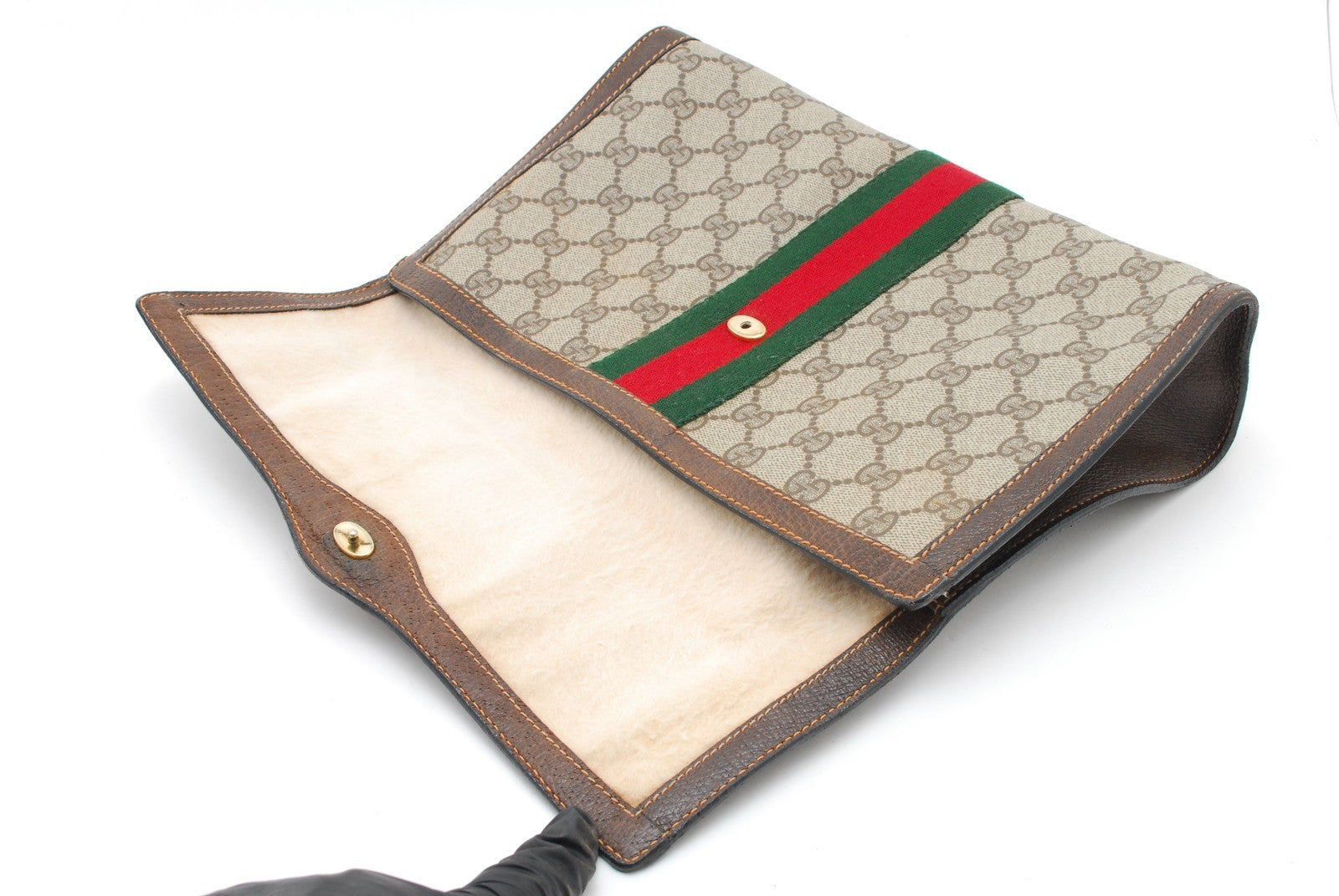 Gucci GG Supreme Web Clutch Bag - Beige, PVC