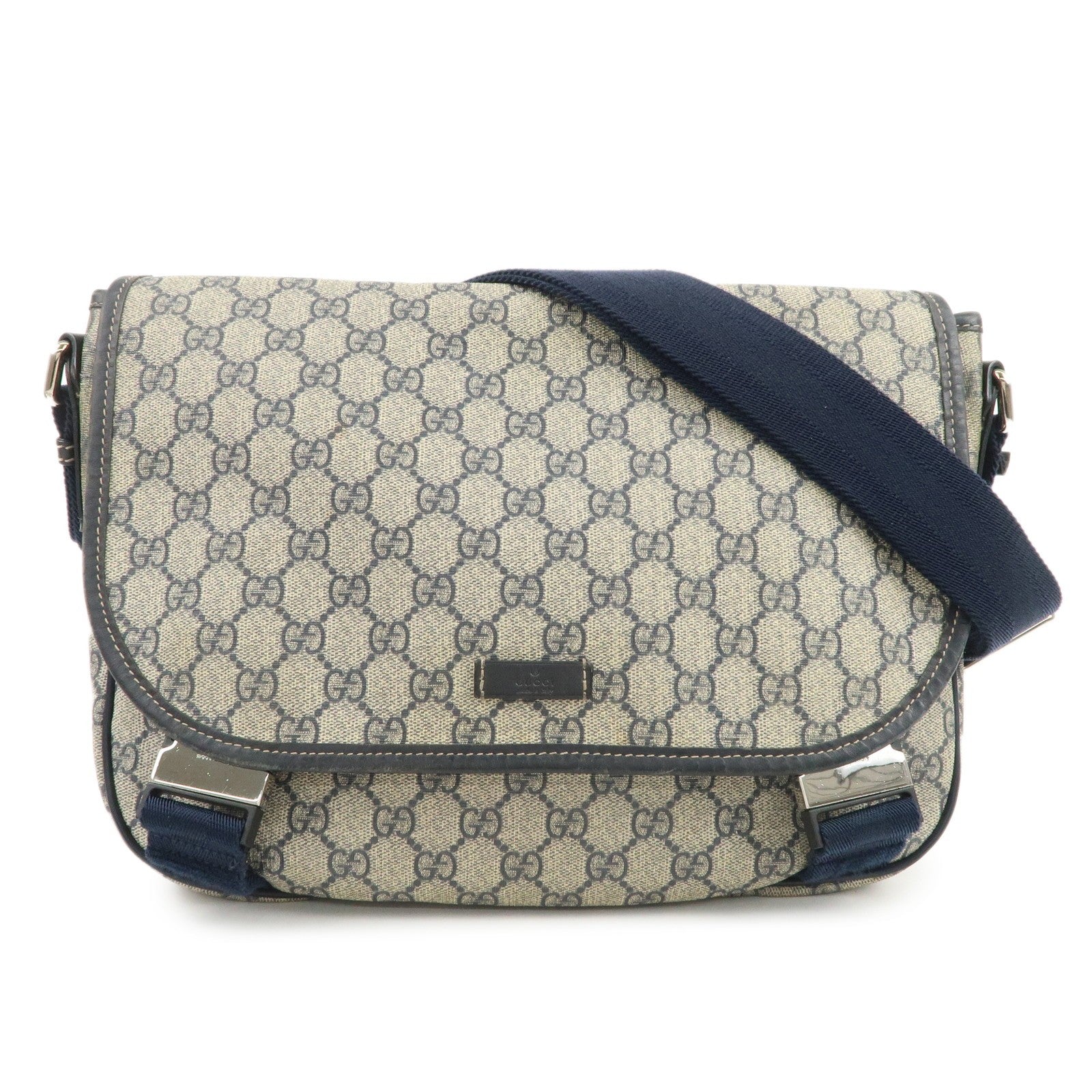 Gucci Shoulder Bag - Beige Navy, GG Supreme