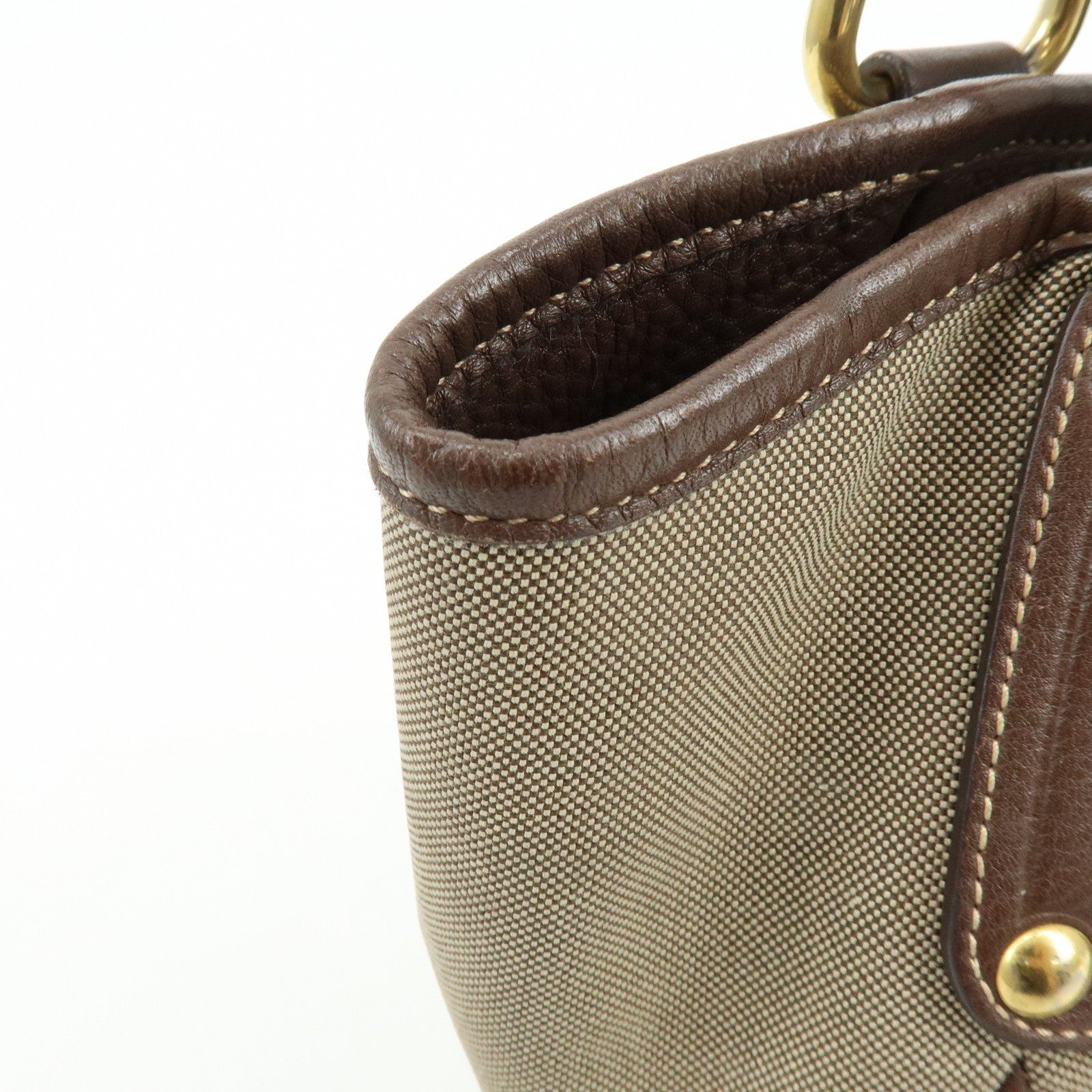 Prada Logo Jacquard Tote Bag - Beige Brown, Leather