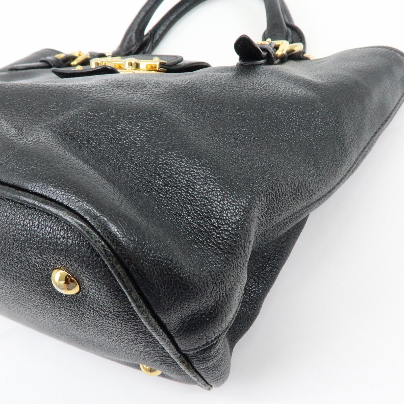 Miu Miu Madras Hand Bag - Black, Leather