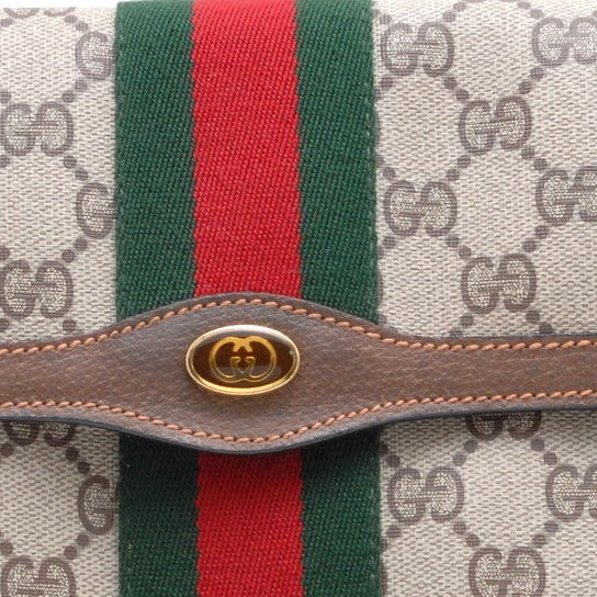 Gucci Sherry Clutch Bag - Beige Brown, PVC