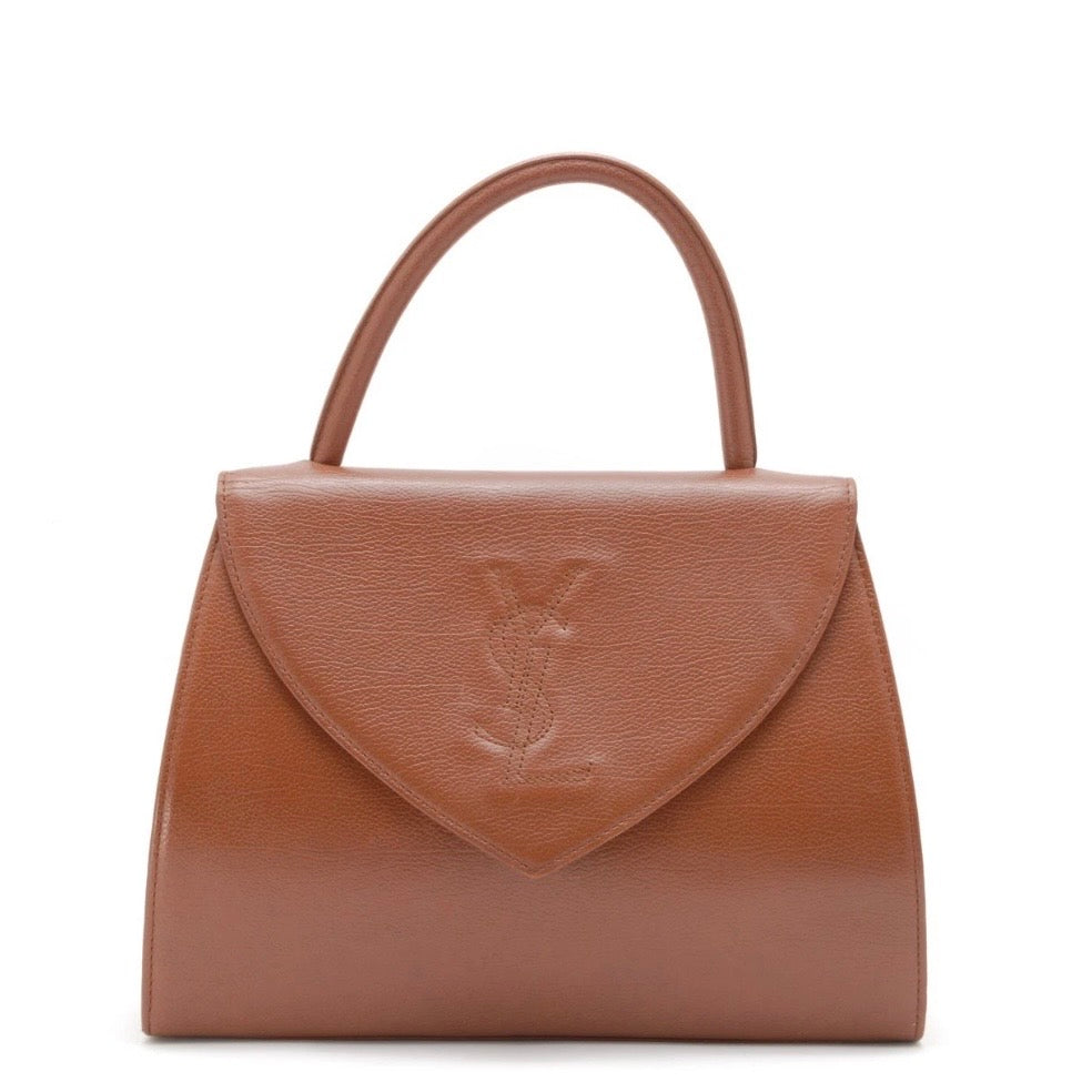 Saint Laurent Stitch Cassandra Handbag - Brown, Leather