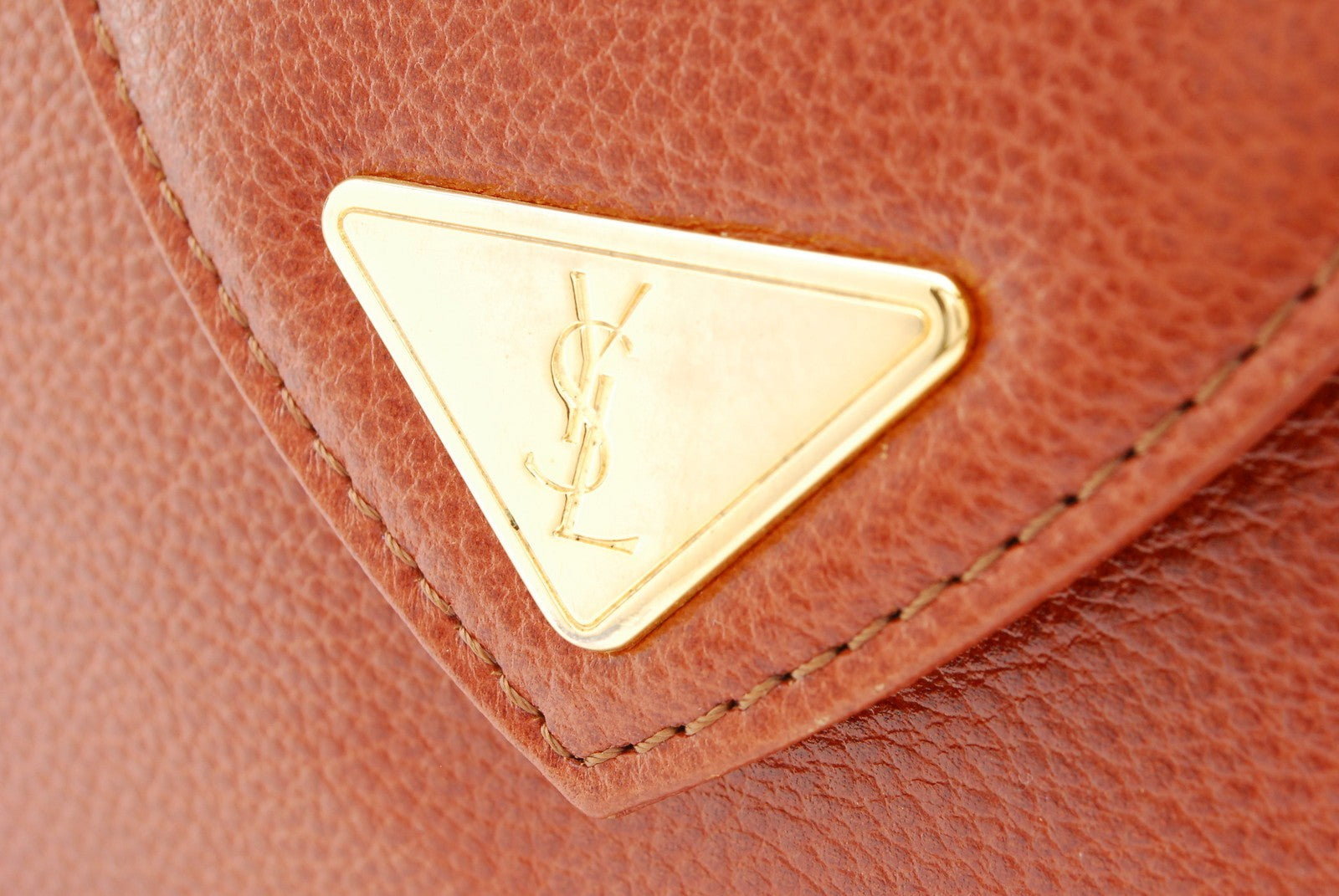 Saint Laurent Yves Clutch - Brown, Leather 