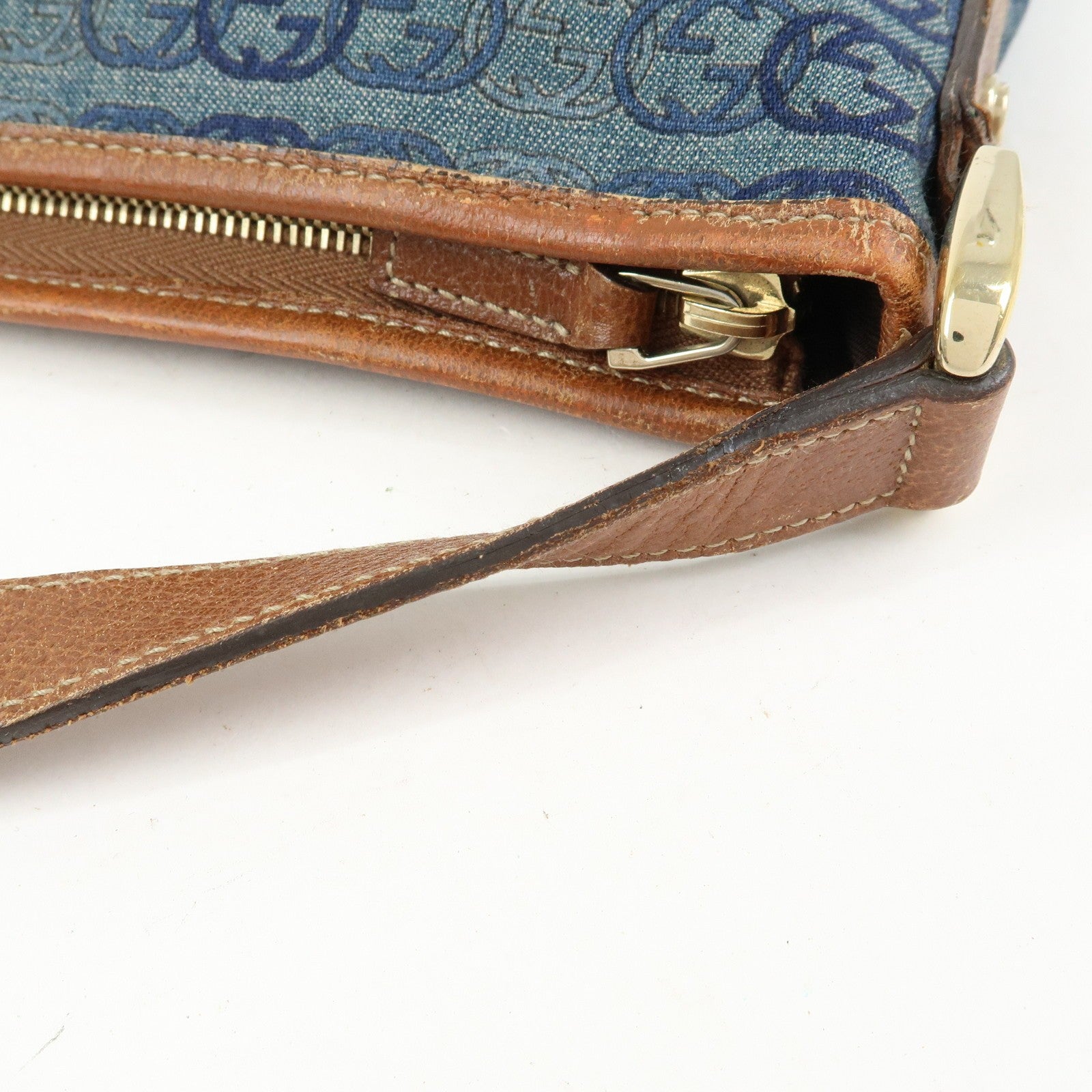 Gucci Abbey Shoulder Bag - Blue, Denim and Leather