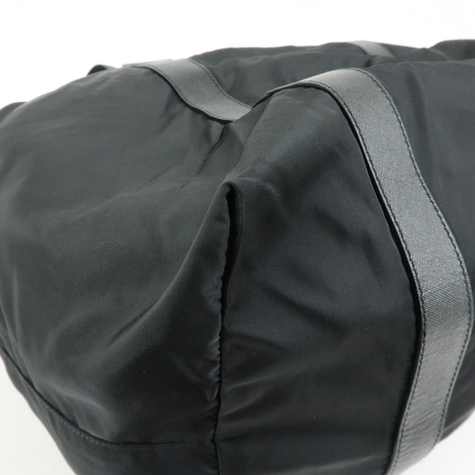 Prada Triangle Logo Boston Hand Bag - Black, Nylon