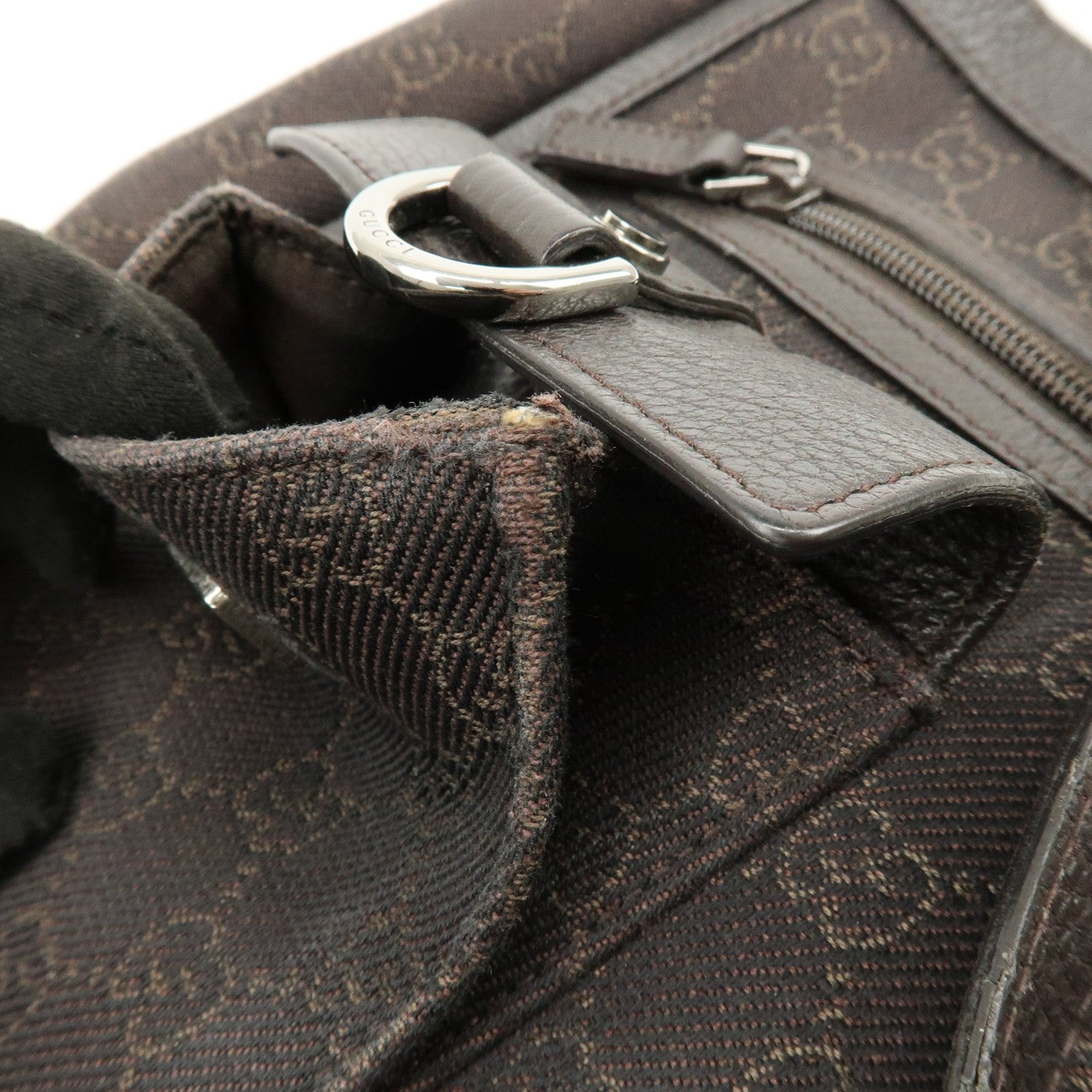 Gucci Abbey Tote Bag - Brown, GG Canvas, Leather