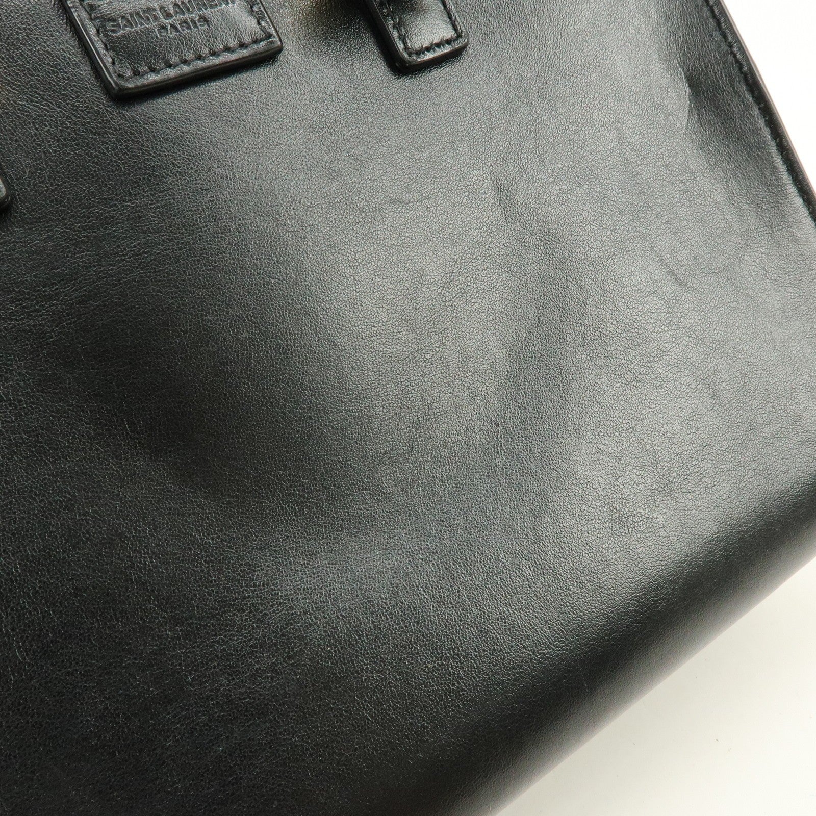 Saint Laurent Paris Baby Cabas Cassandra Hand Bag - Black, Leather 