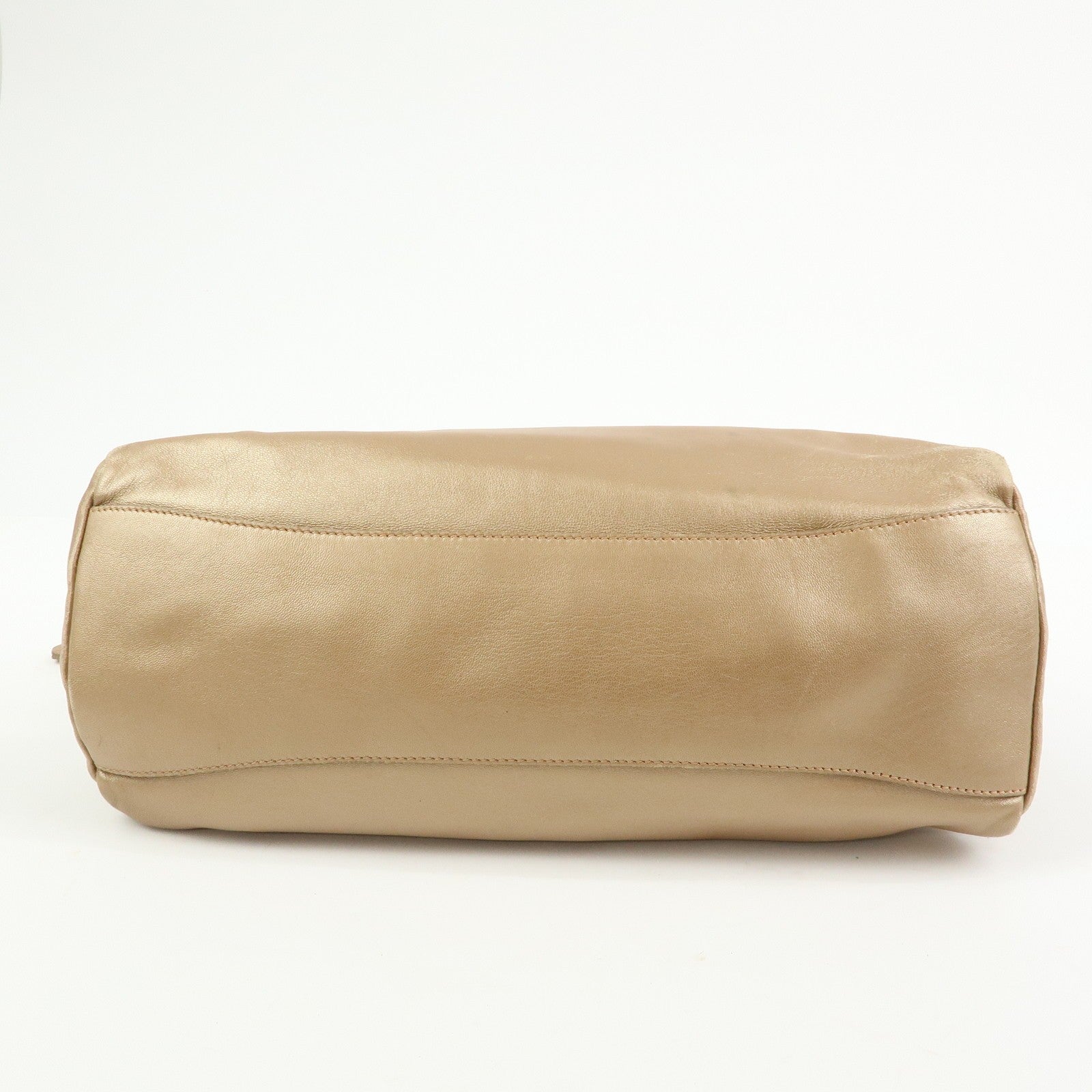 Prada Frilled Leather Tote Bag - Champagne Gold, Leather
