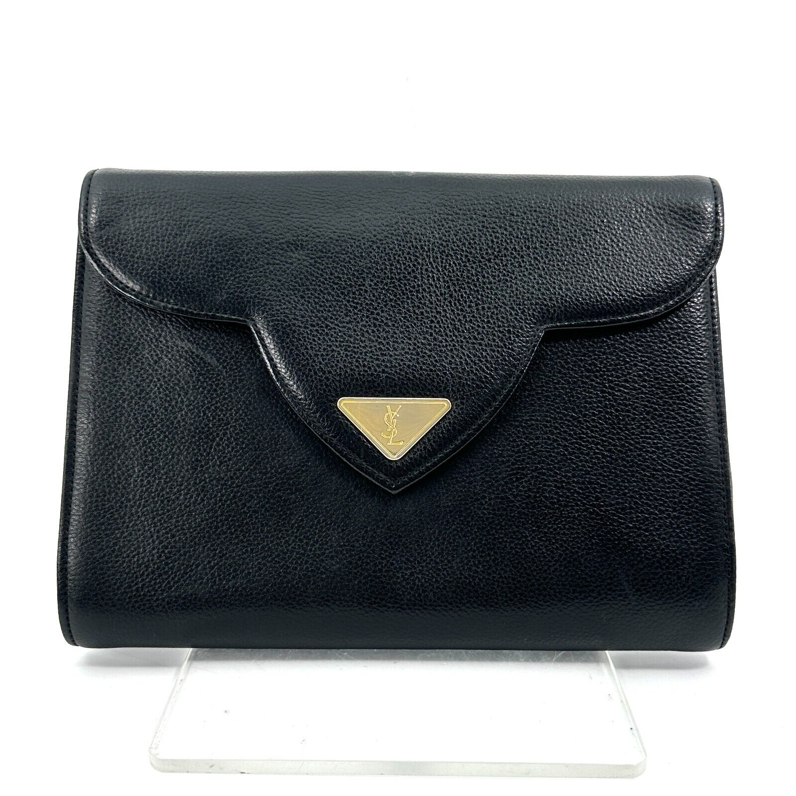 Saint Laurent Yves Vintage Clutch - Black, Leather