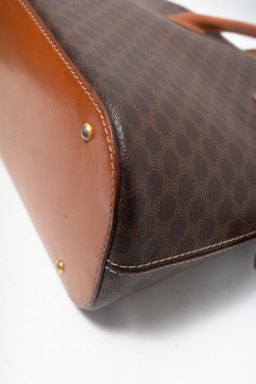 Celine Macadam Hand Bag - Brown, PVC Leather 