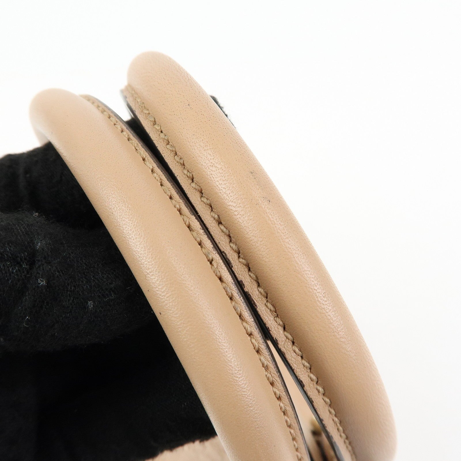 GUCCI Microguccissima Leather Bag Hand Bag Beige