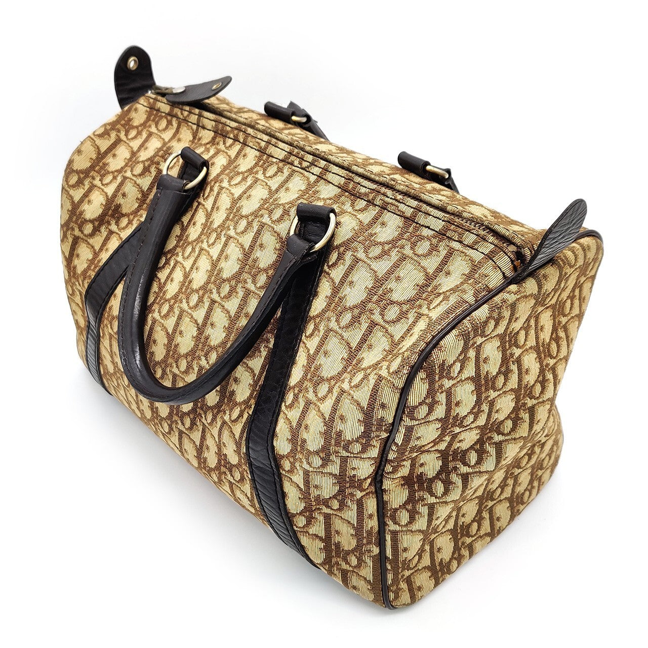 Dior Trotter Boston Handbag - Brown, Canvas Leather