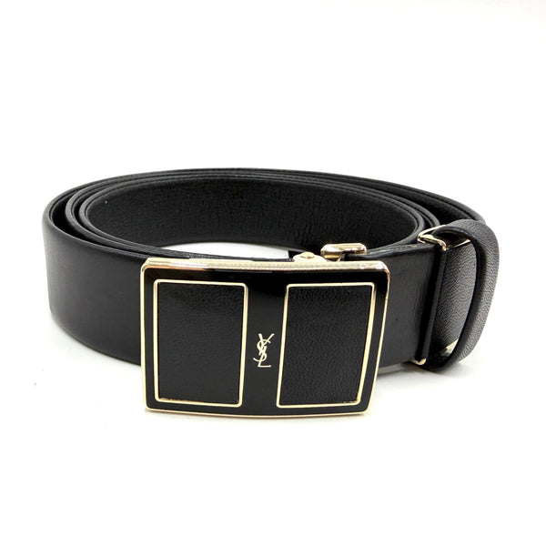 Saint Laurent Black Leather Belt