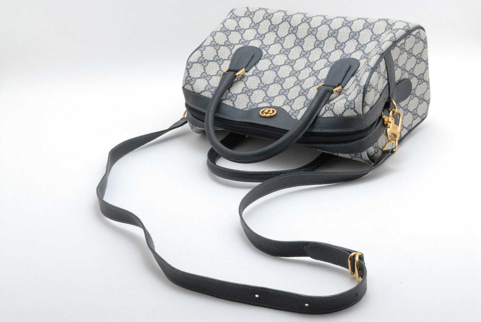 Gucci GG Supreme Boston Bag - Navy, PVC Leather