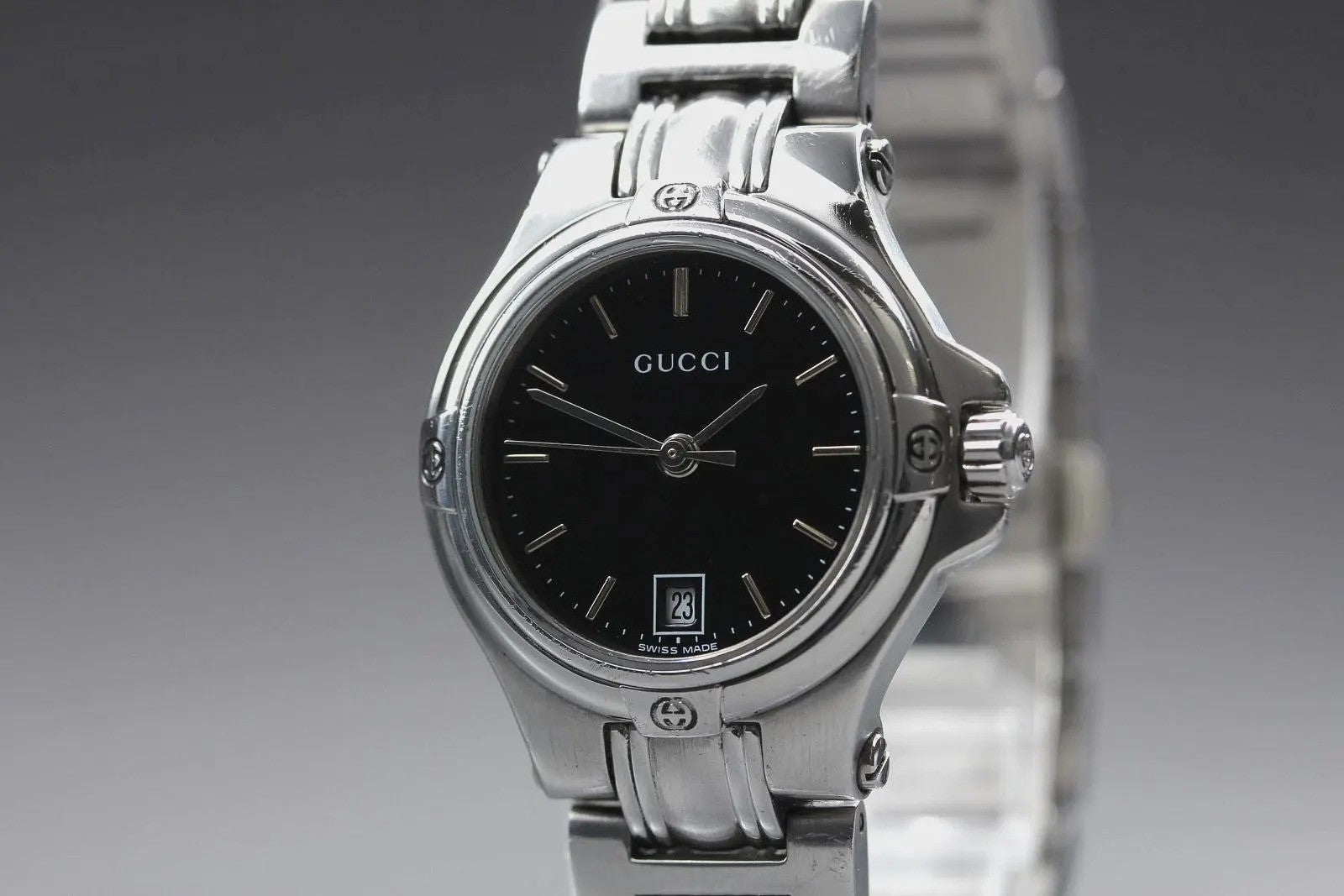 Gucci 9040L Watch - Black, Stainless Steel
