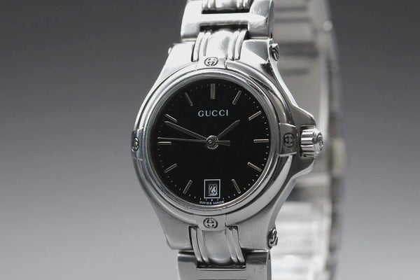 Gucci 9040L Watch - Black, Stainless Steel