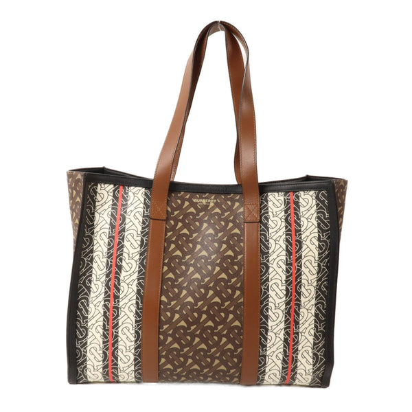 Burberry GHW Tote Bag - Brown/Black/White, PVC Coated Canvas