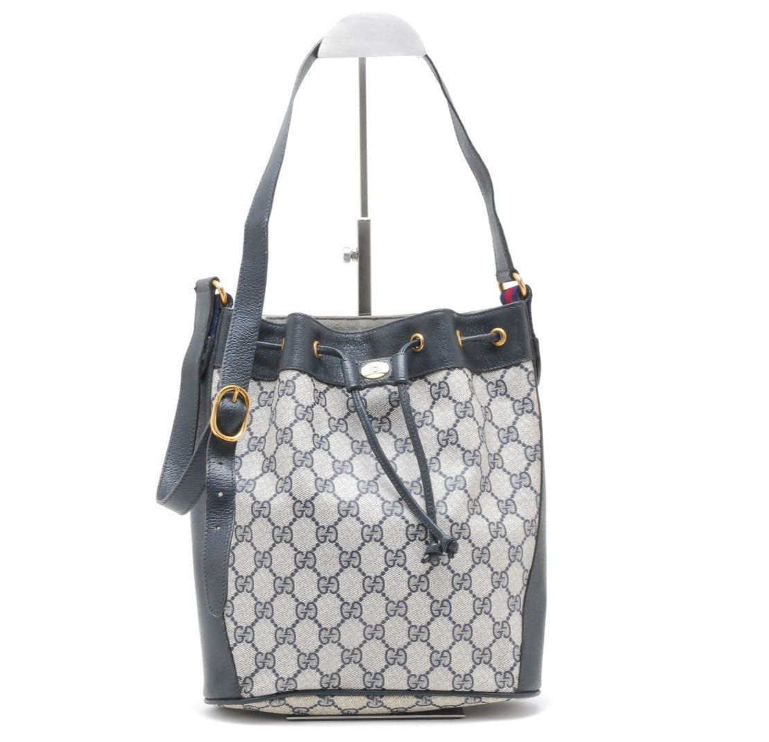 Gucci Sherry Line Shoulder Bag - Navy, Leather 