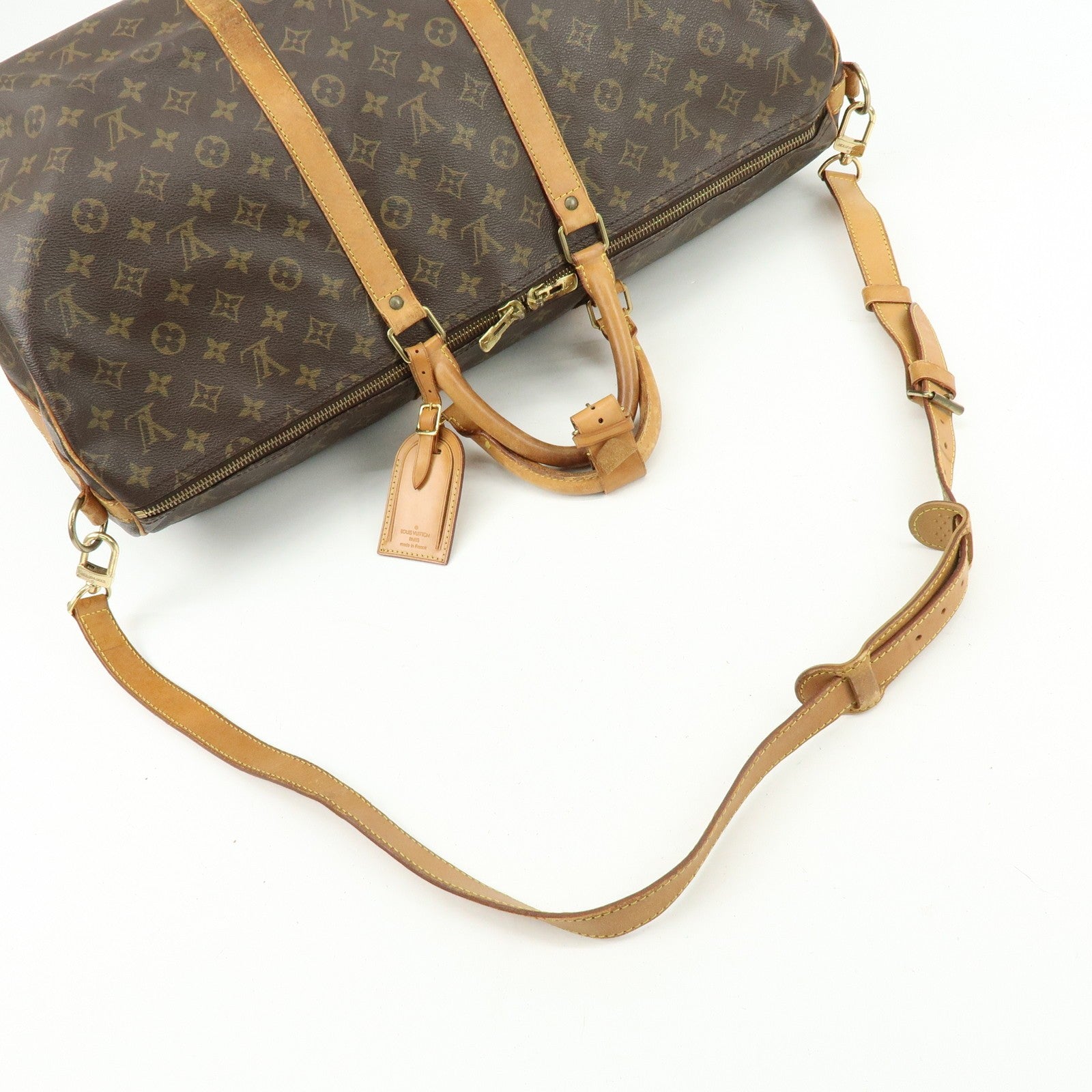Louis Vuitton Monogram Keep All Bandouliere 55 Boston Bag - Brown, Canvas 