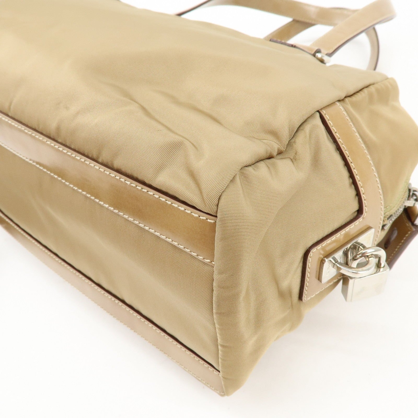 Prada Shoulder Bag - Beige, Nylon and Leather