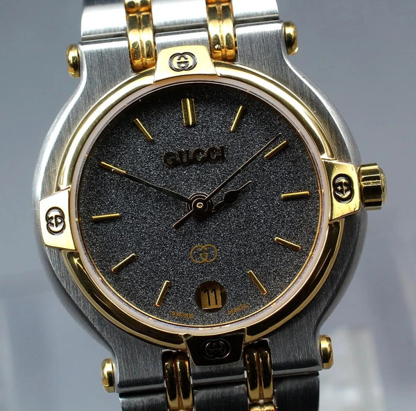 Gucci 9000L Wristwatch - Black, Stainless Steel