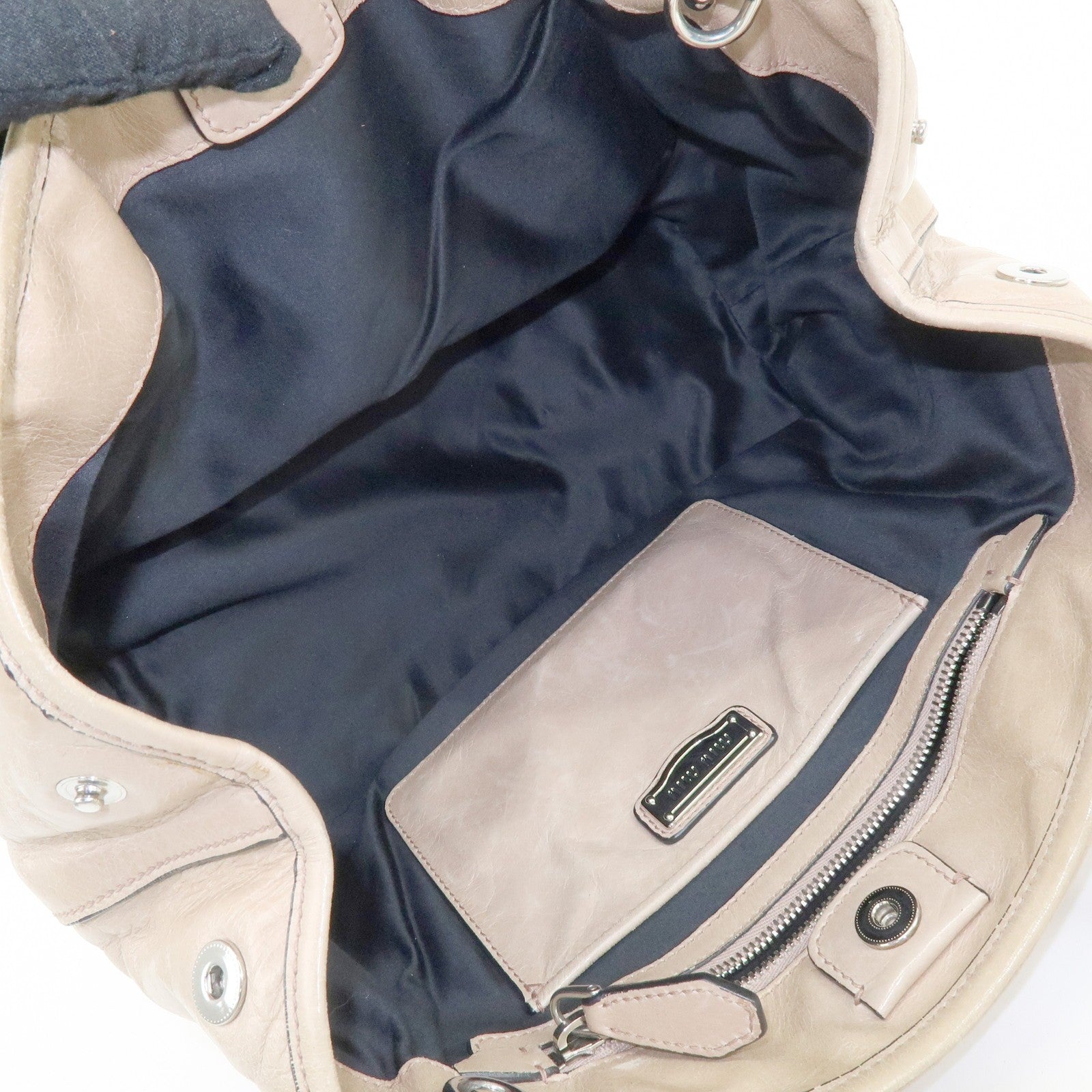 Miu Miu Hand Bag - Beige, Leather 