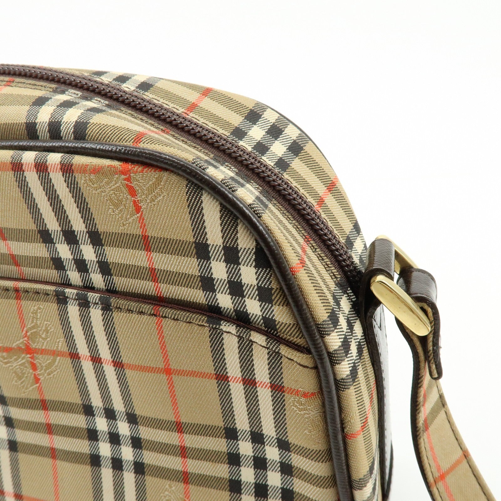 Burberry Nova Plaid Shoulder Crossbody Bag - Beige, Canvas, Leather