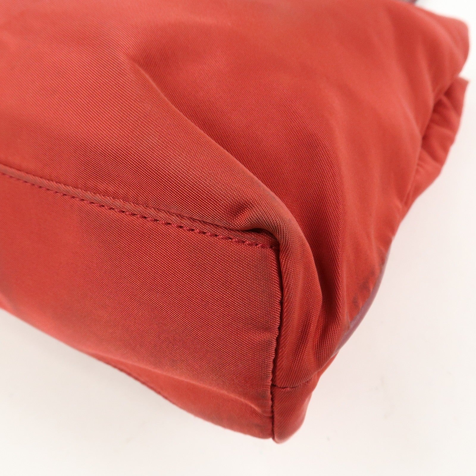 Prada Triangle Logo Tote Bag - Red, Nylon and Leather