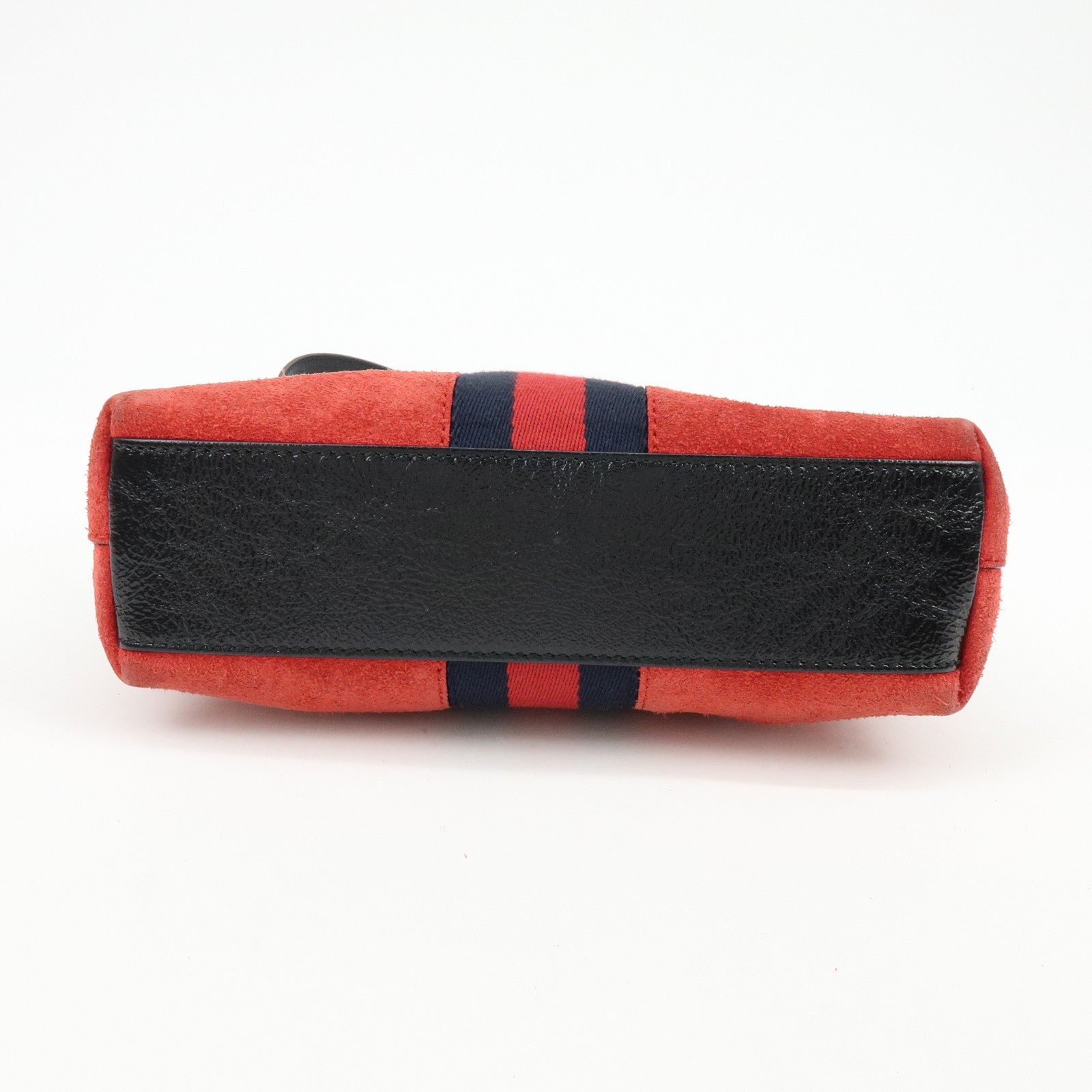 Gucci Suede Shoulder Crossbody Bag - Red Navy, Suede
