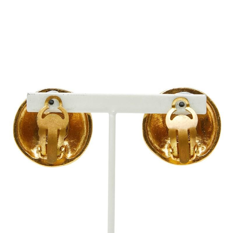 Chanel Vintage Coco Mark Earrings - Gold, Gold Plated