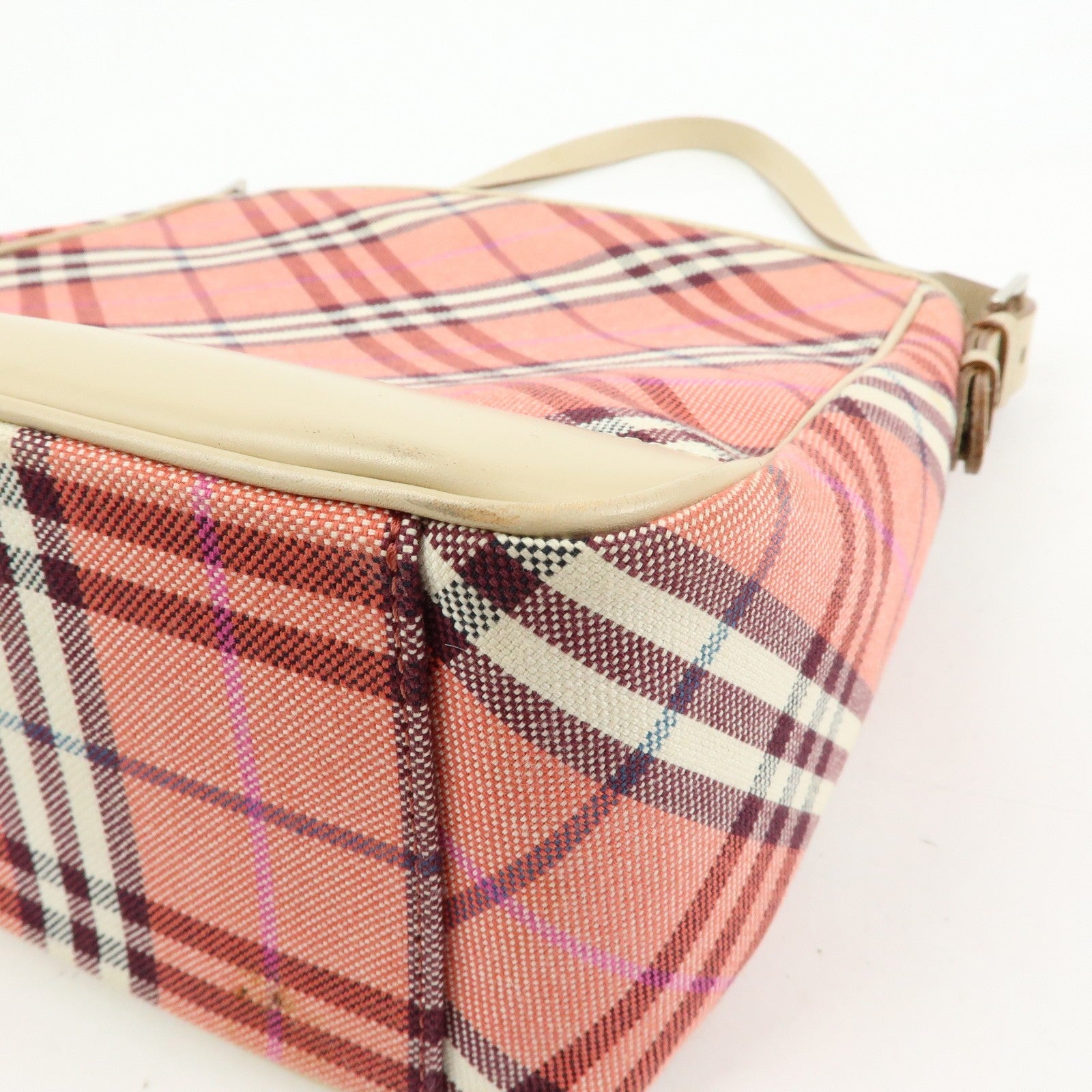 Burberry Shoulder Bag - Pink, Beige, Canvas, Leather