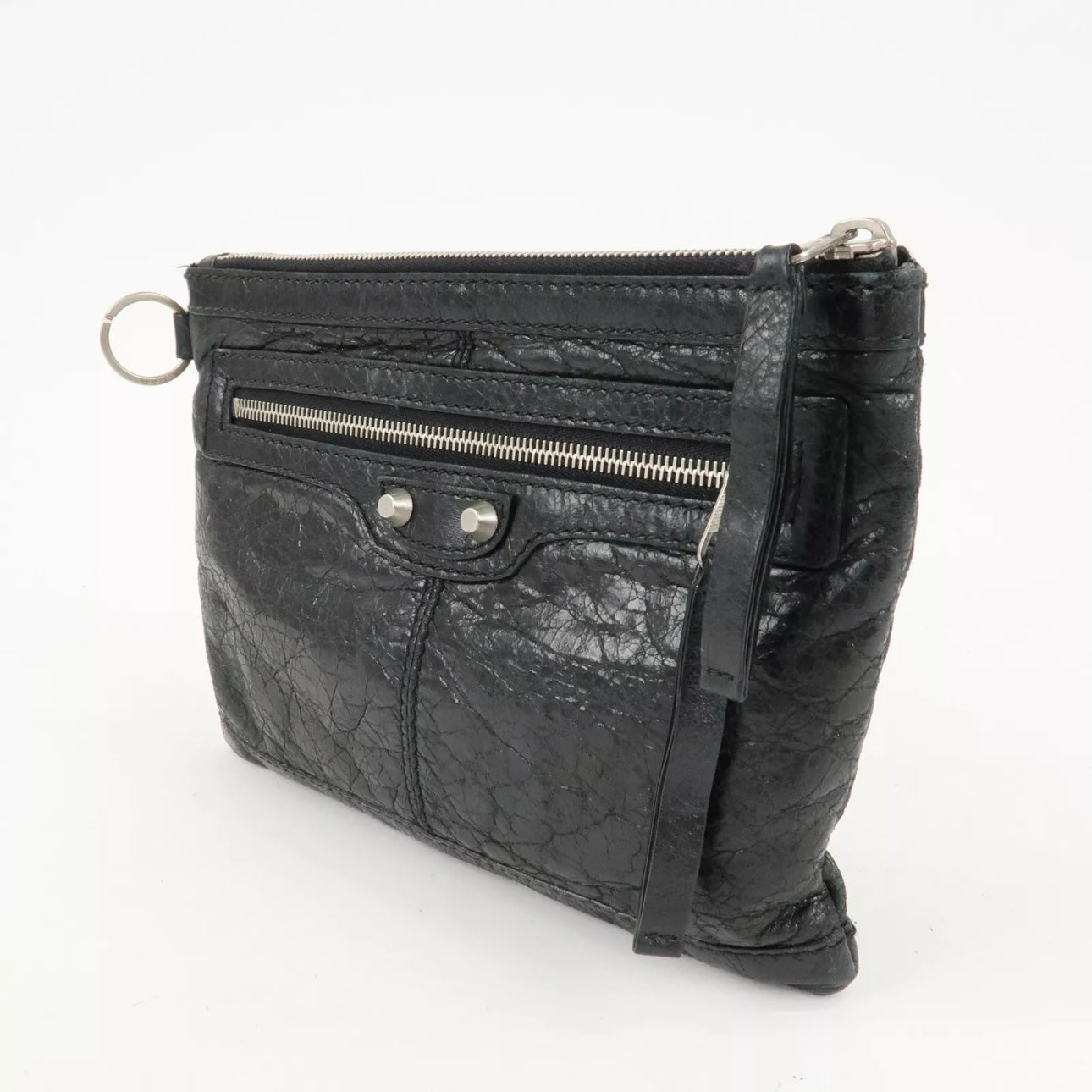 Baleciaga Leather Classic Clip M Clutch Bag