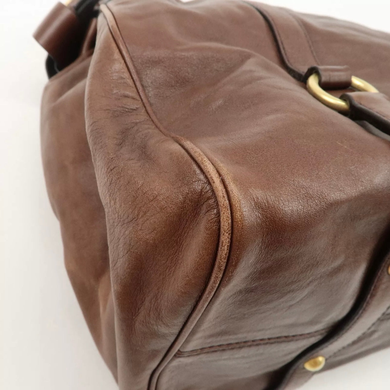 MIU MIU Leather Shoulder Bag Brown