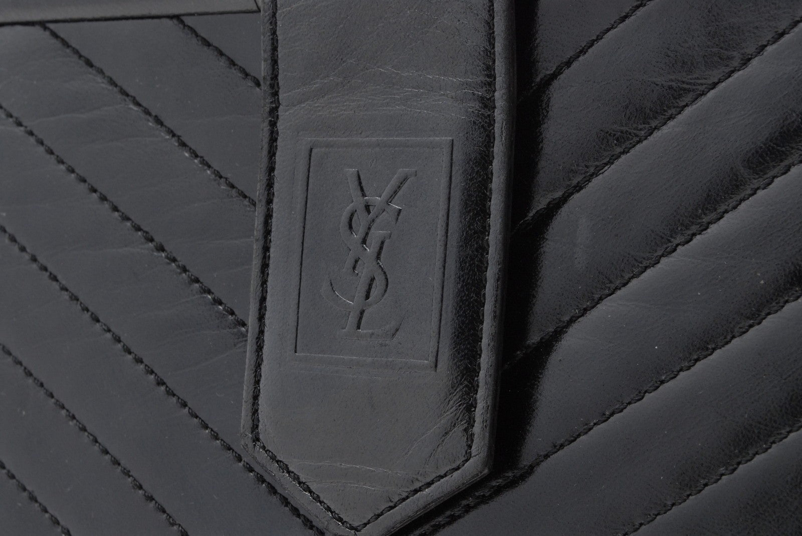 Saint Laurent Yves Clutch Bag - Black, Leather
