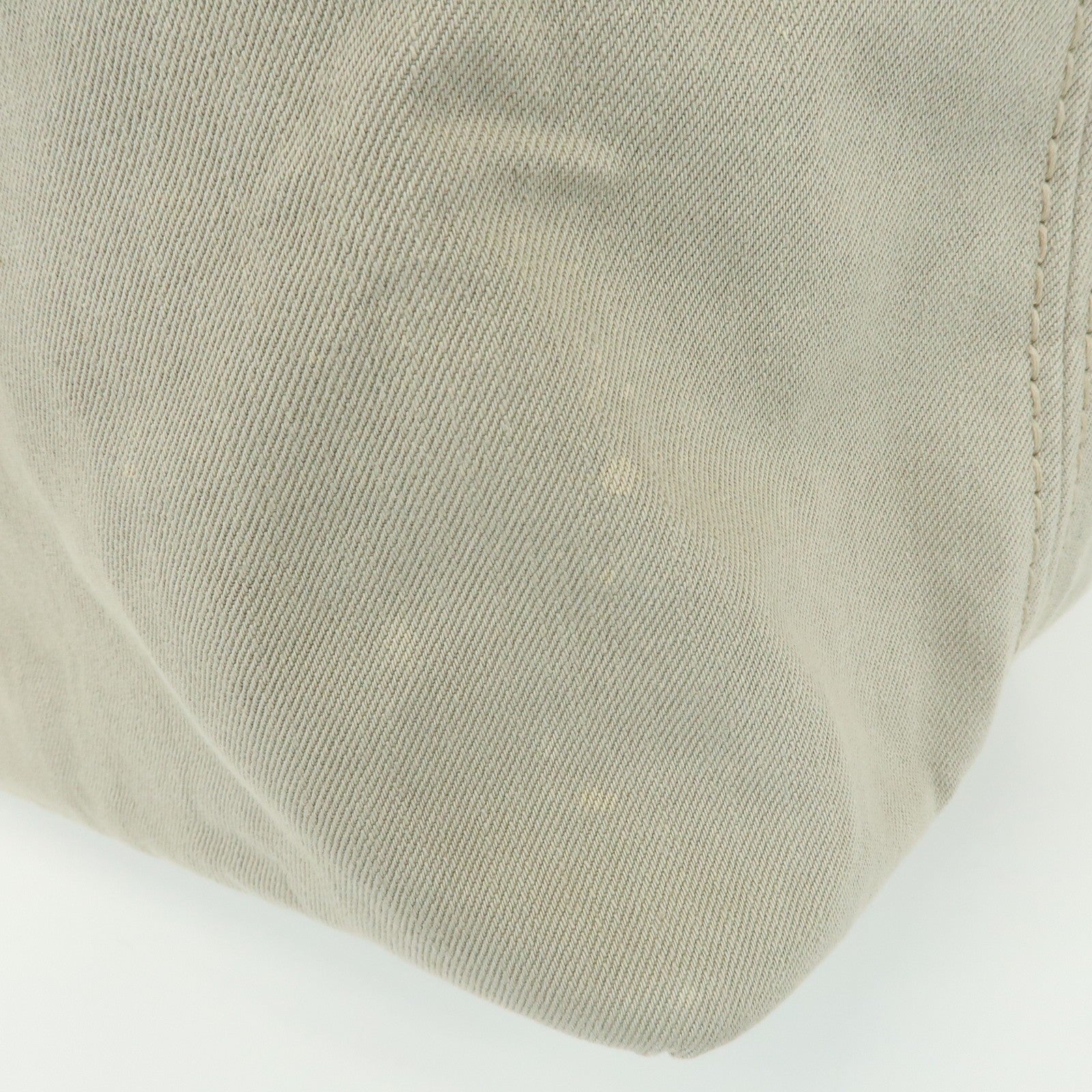 Prada Triangle Logo Tote Bag - Light Beige, Denim