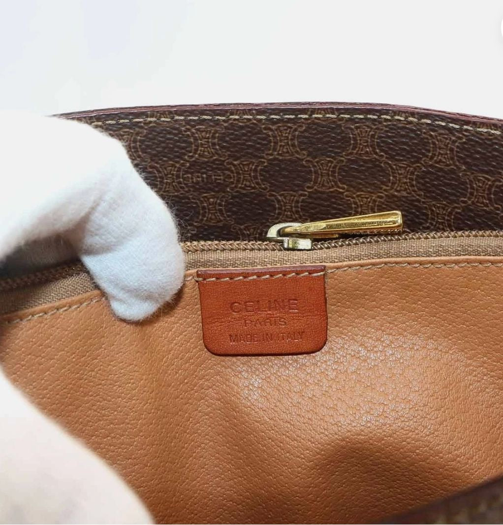 Celine Macadam Tote Bag - Brown, PVC, Leather