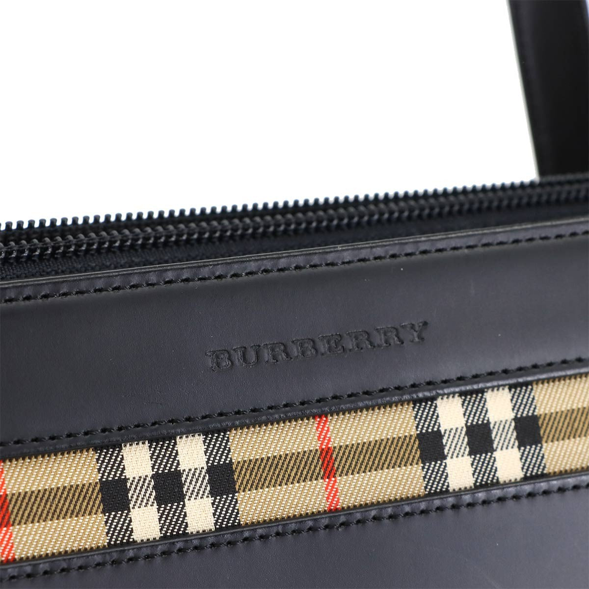 Burberry Hand Bag - Black, Leather and Canvas