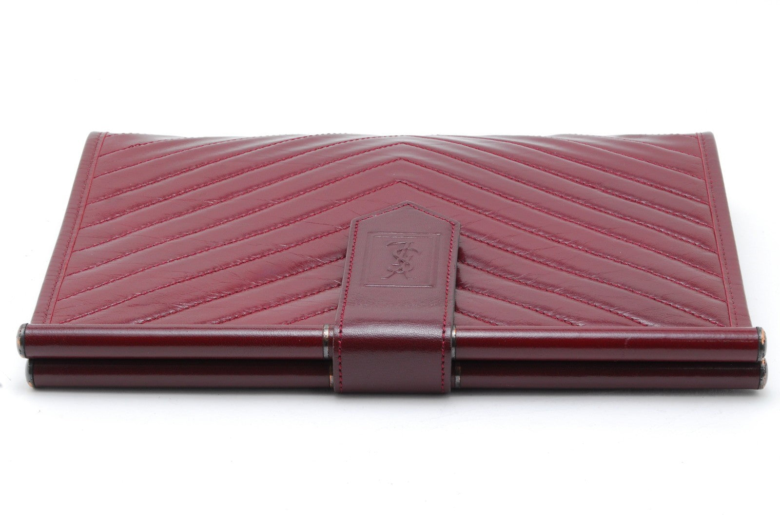 Saint Laurent Yves Clutch Bag - Red Bordeaux, Leather