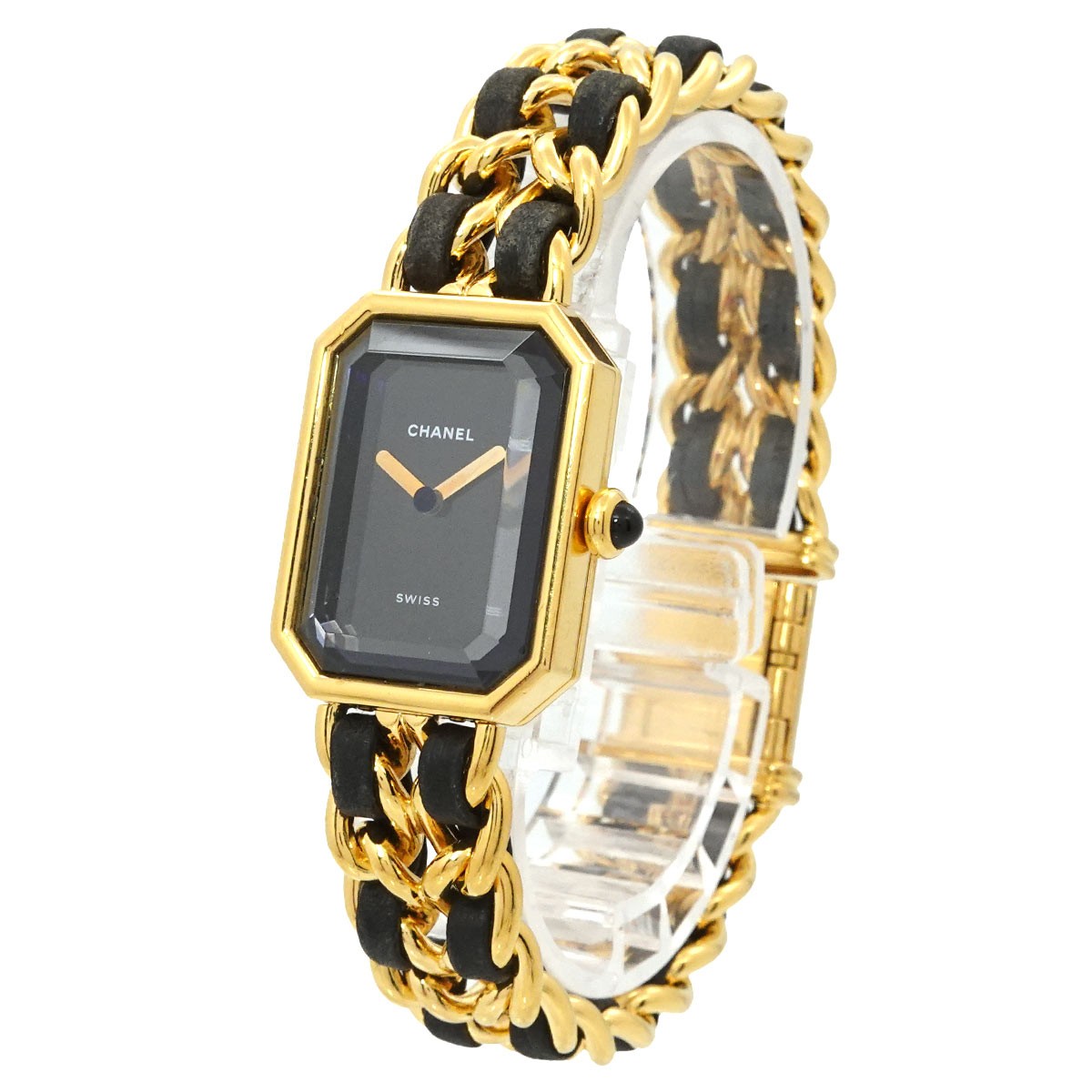 CHANEL Premiere Size L H0001 Watch - Black, Stainless steel/Leather