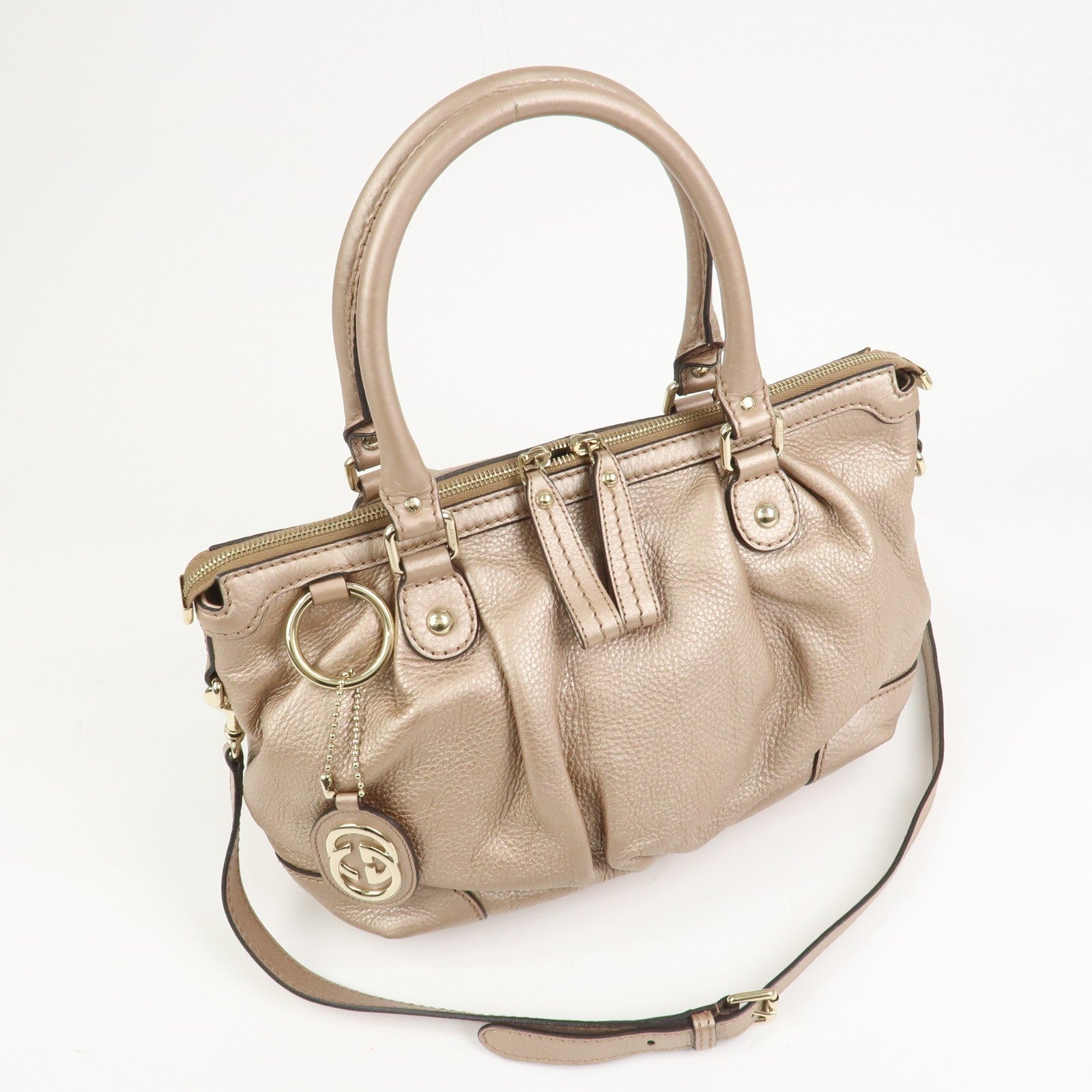 Gucci Sukey Interlocking G 2Way Shoulder Bag - Champagne Pink, Leather 