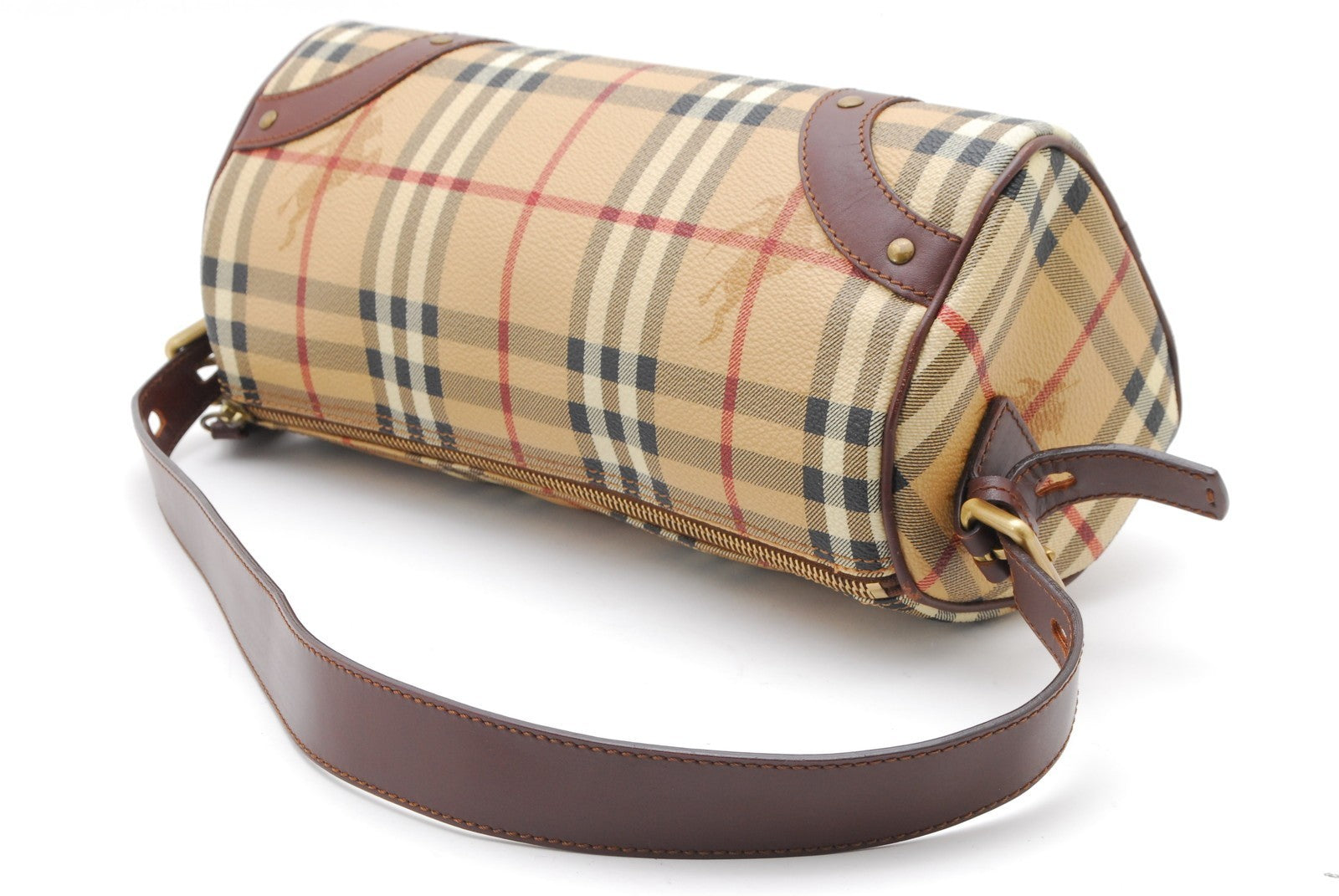 Burberry Nova Check Shadow Horse Shoulder Hand Bag - Beige, PVC Leather 