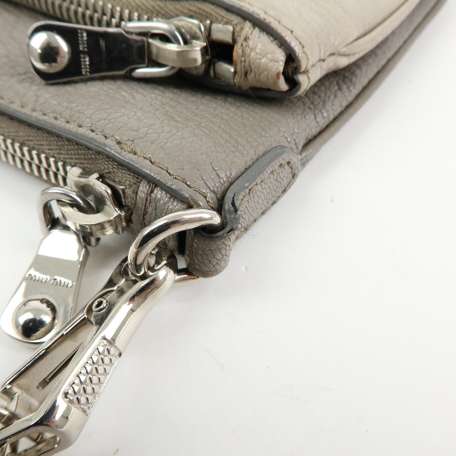 Miu Miu Madras 2Way Handbag - Greige, Leather