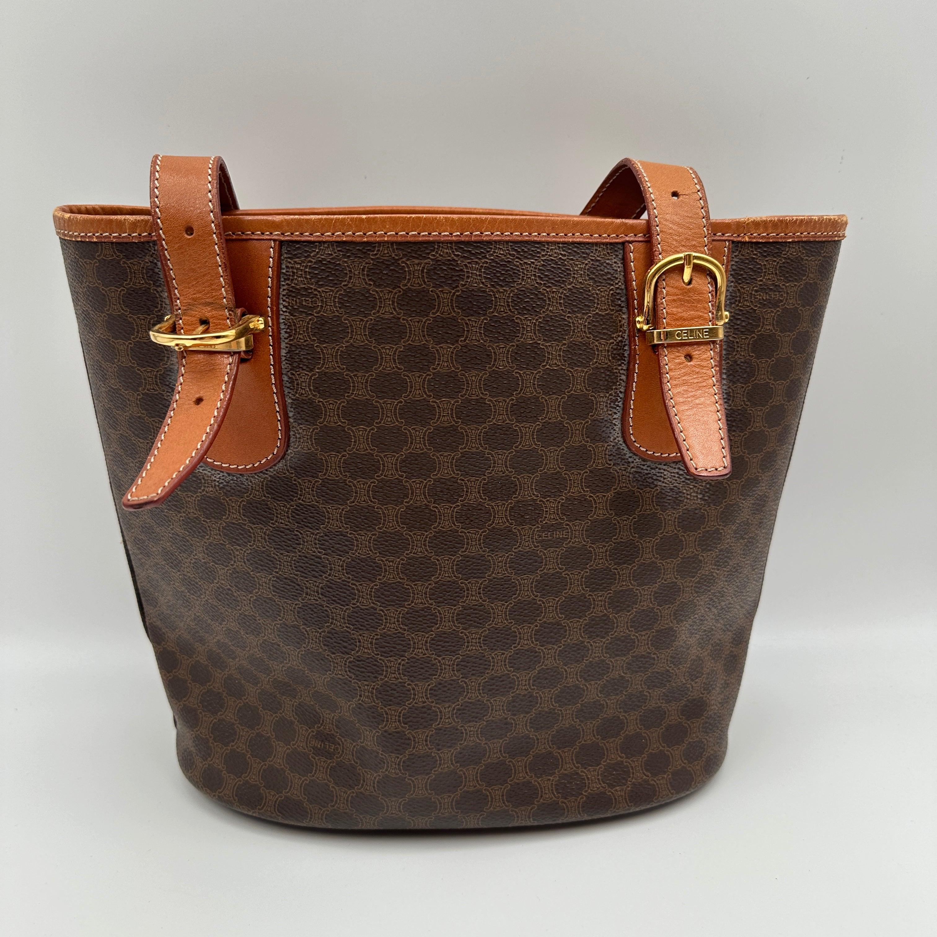 Bucket Tote Bag Macadam Pattern Triomphe